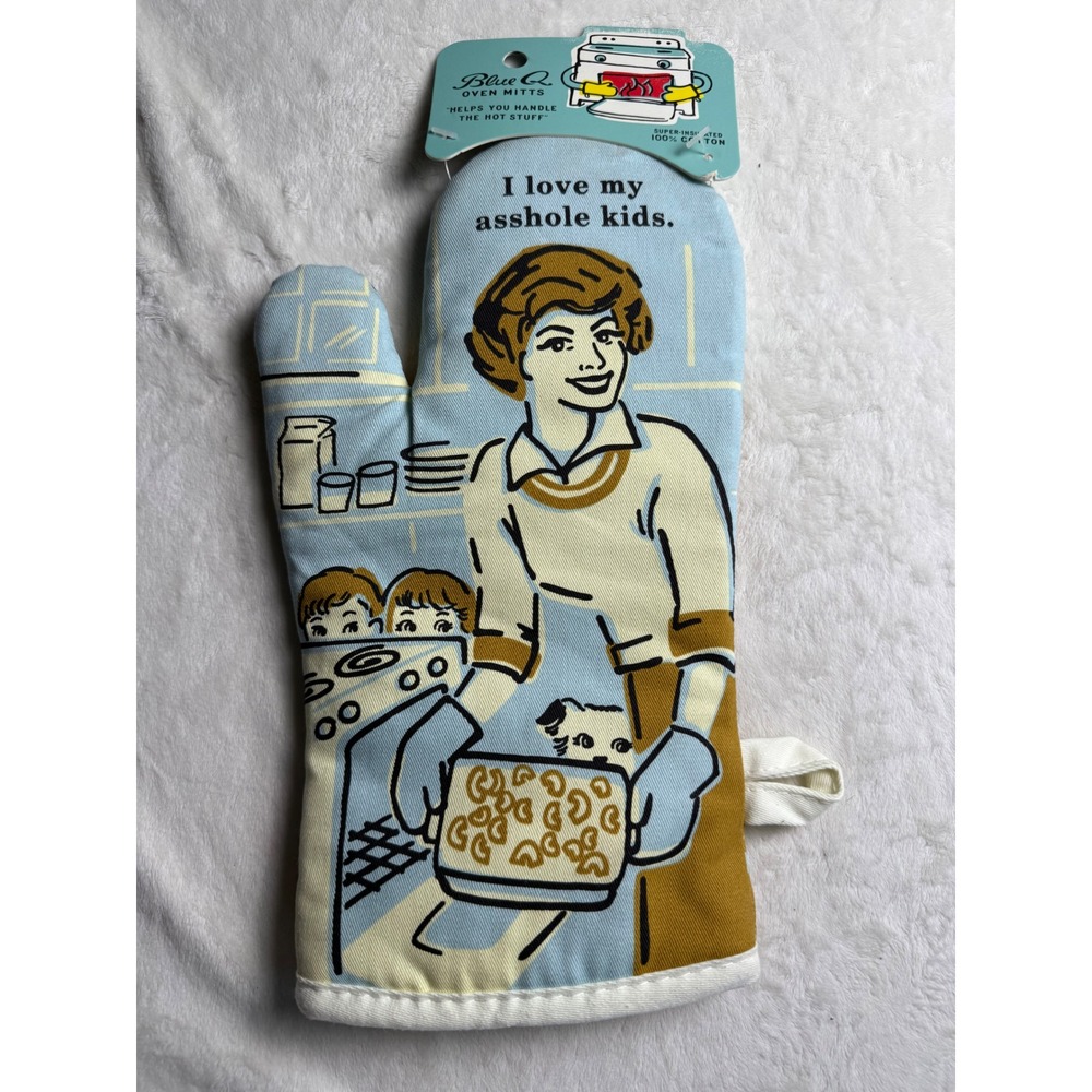 Blue Q I Love My A$$hole Kids Oven Mitt Retro Funny Sarcastic Mom Gift New